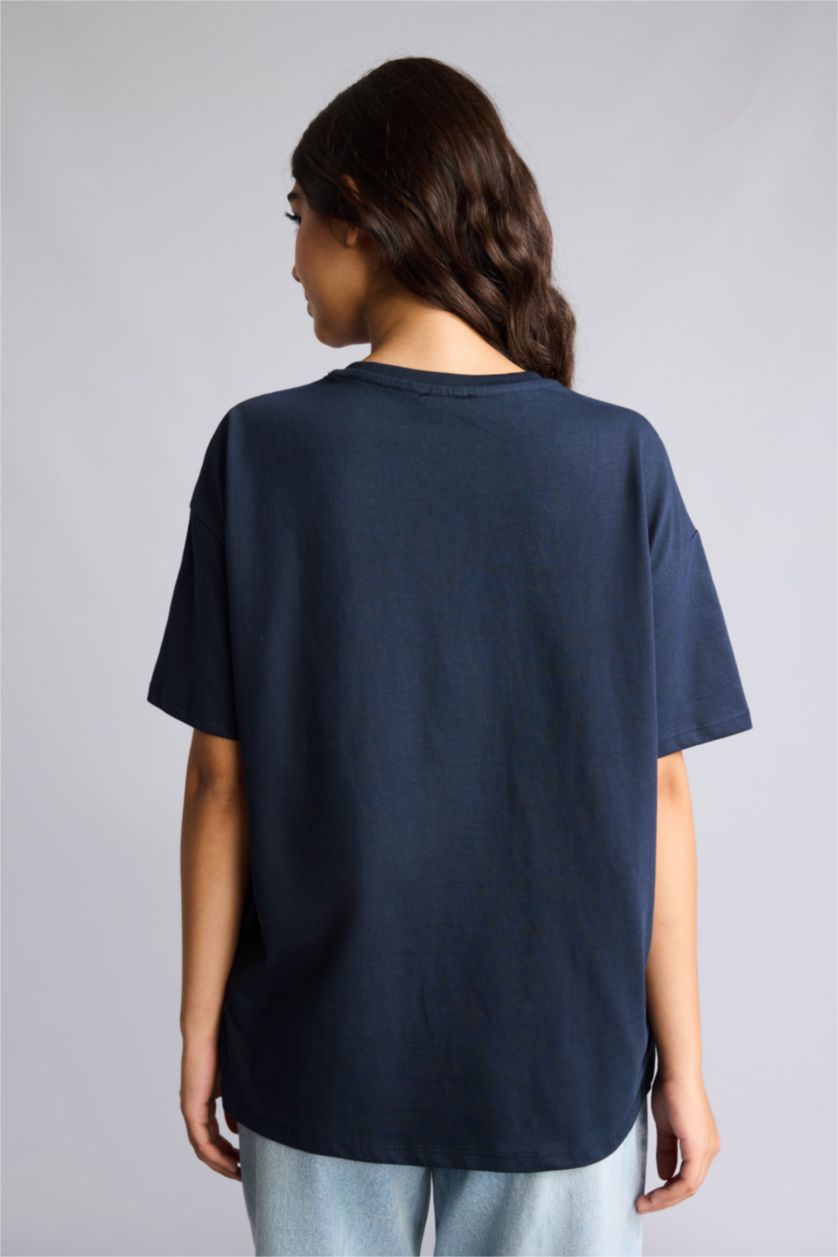 WOMAN NAVY Oversize Fit Short Sleeve T-Shirt