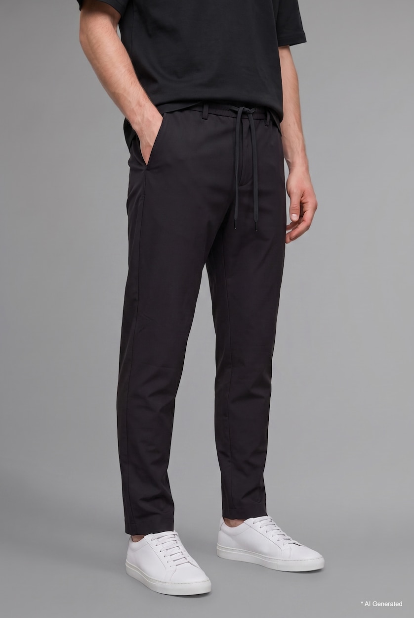 MAN Black Relaxed Fit Straight Leg Trousers