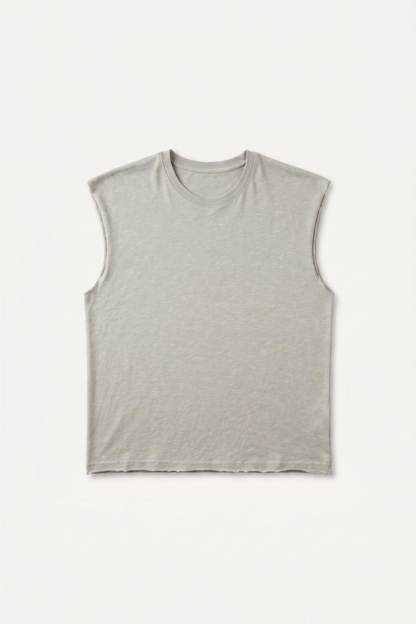 Erkek Taş %100 Pamuk Oversize Bisiklet Yaka Atlet