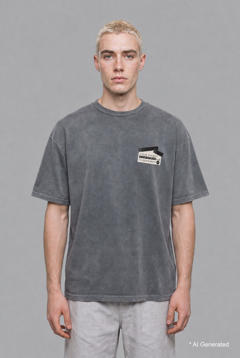 Men Anthracite Loose Fit Short Sleeve T-Shirt
