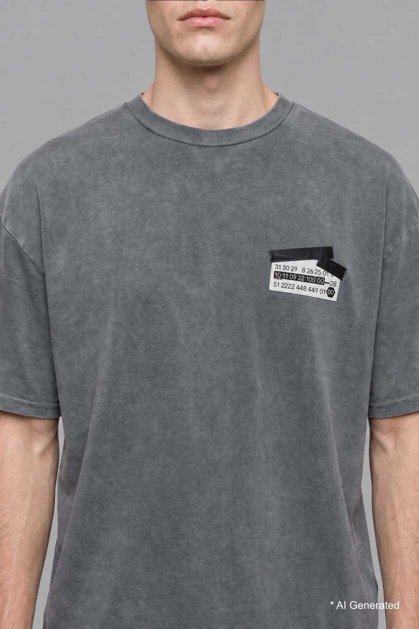 Men Anthracite Loose Fit Short Sleeve T-Shirt