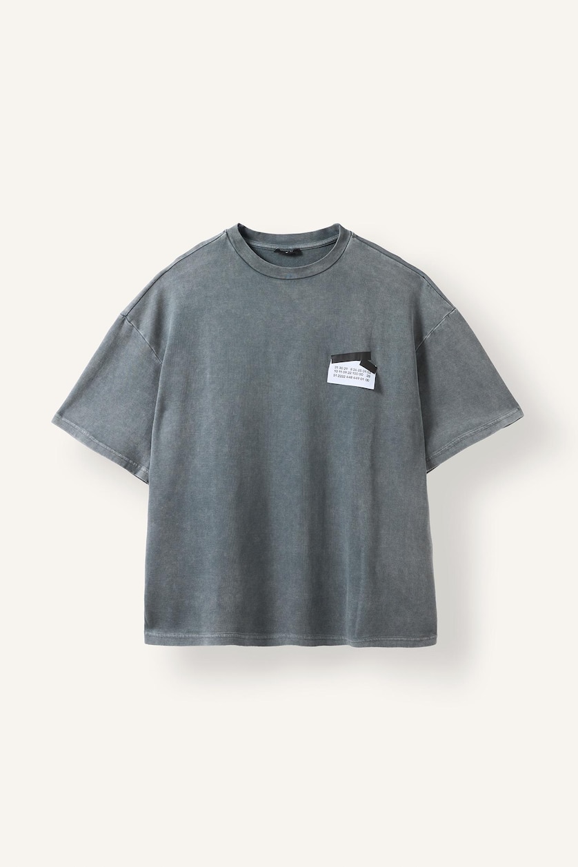 Men Anthracite Loose Fit Short Sleeve T-Shirt