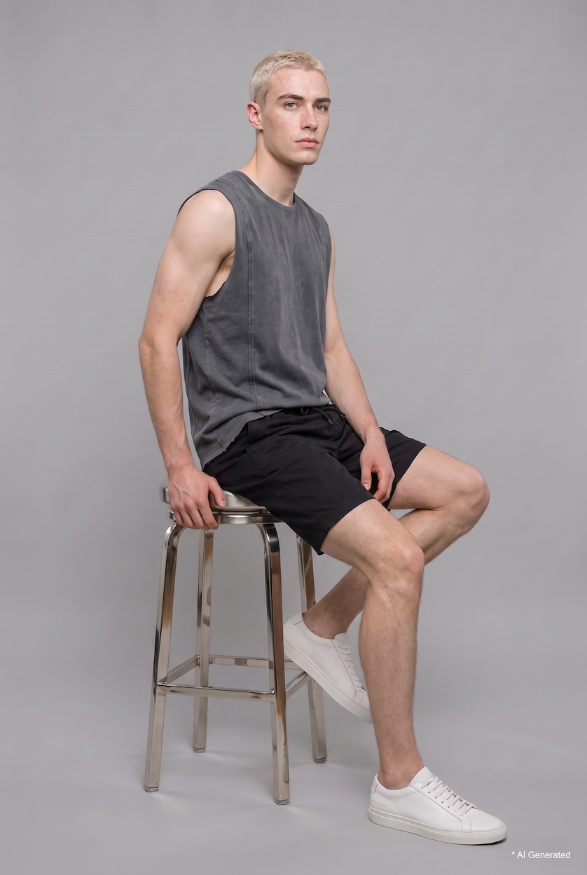 Men Anthracite Oversize Top