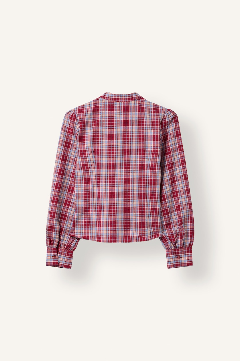 Woman Bordeaux Slim Fit Long Sleeve Shirt