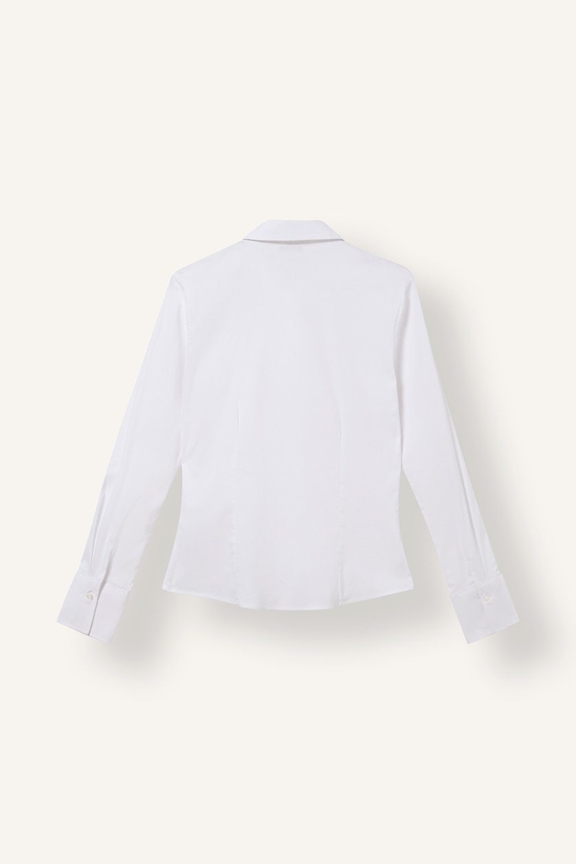 WOMAN VIOLET WHITE Slim Fit Shirt Collar Long Sleeve Shirt