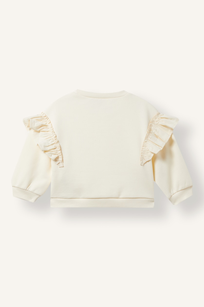 Baby Girls Ecru Woman Regular Fit Crew Neck Sweatshirt