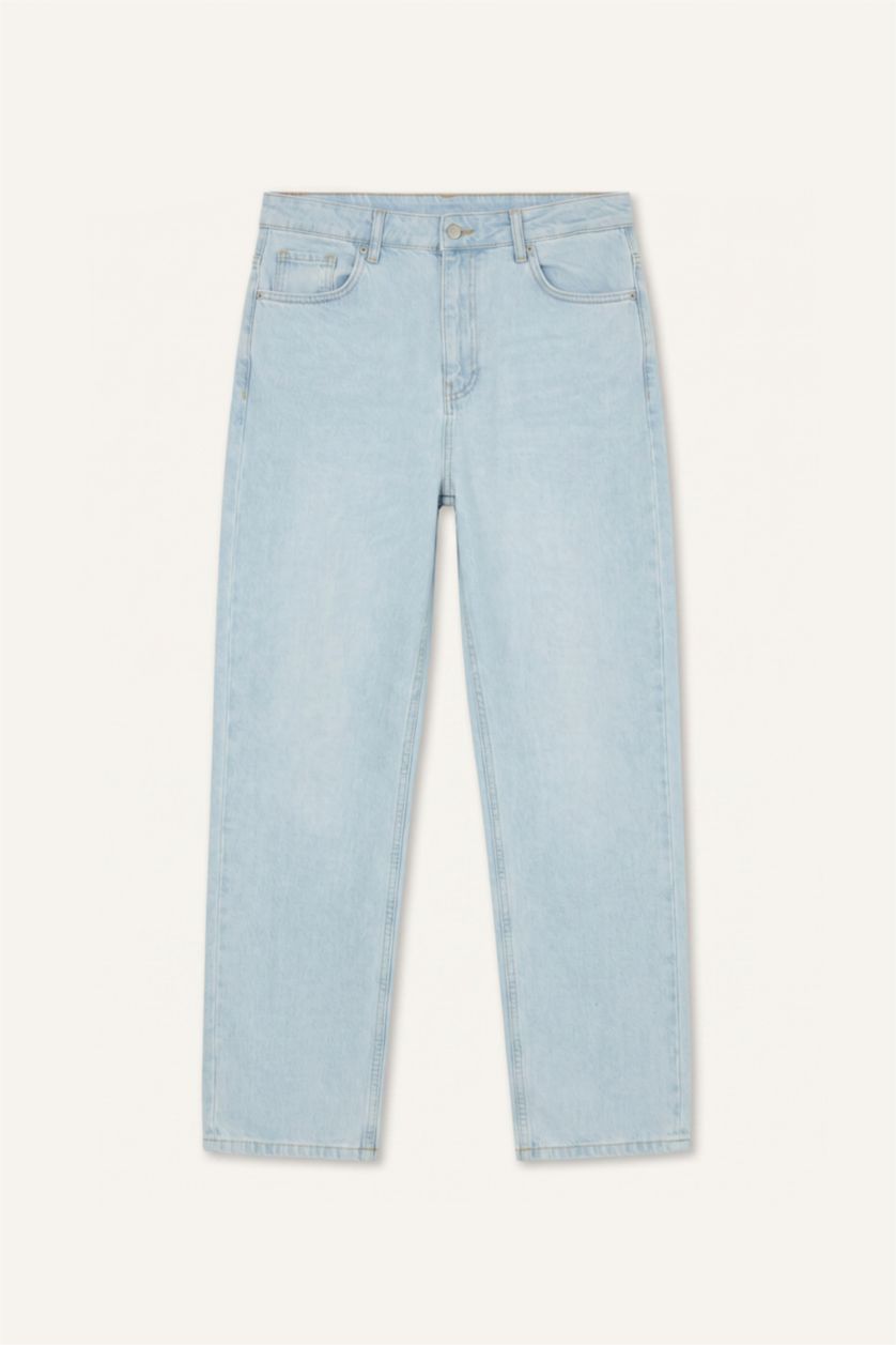 Men Ice Blue Baggy Fit Trousers