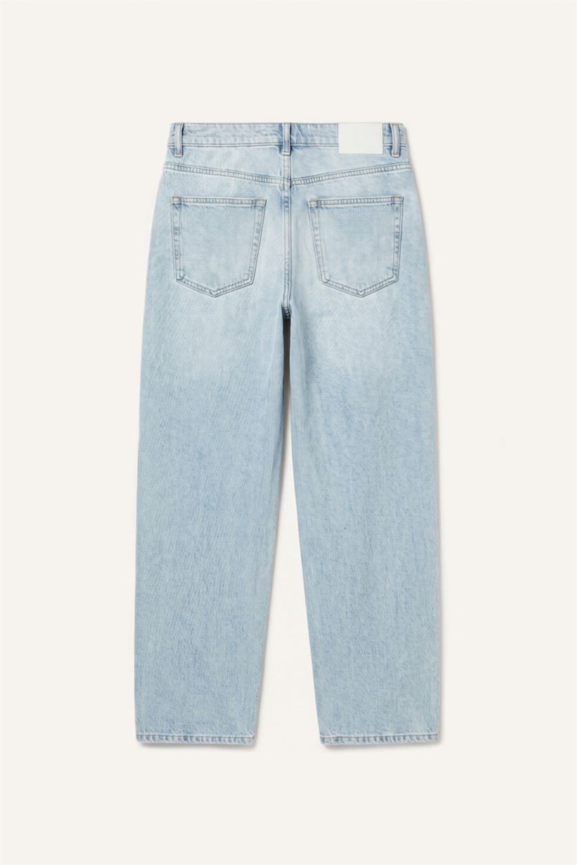 Men Ice Blue Baggy Fit Trousers
