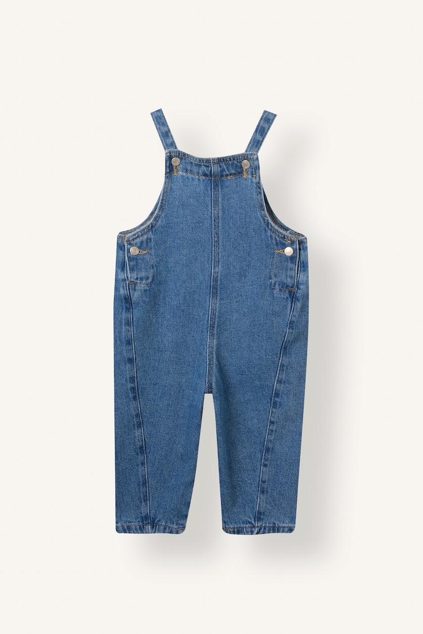 Kız Bebek Mavi Askılı Jean Tulum Kız Bebek