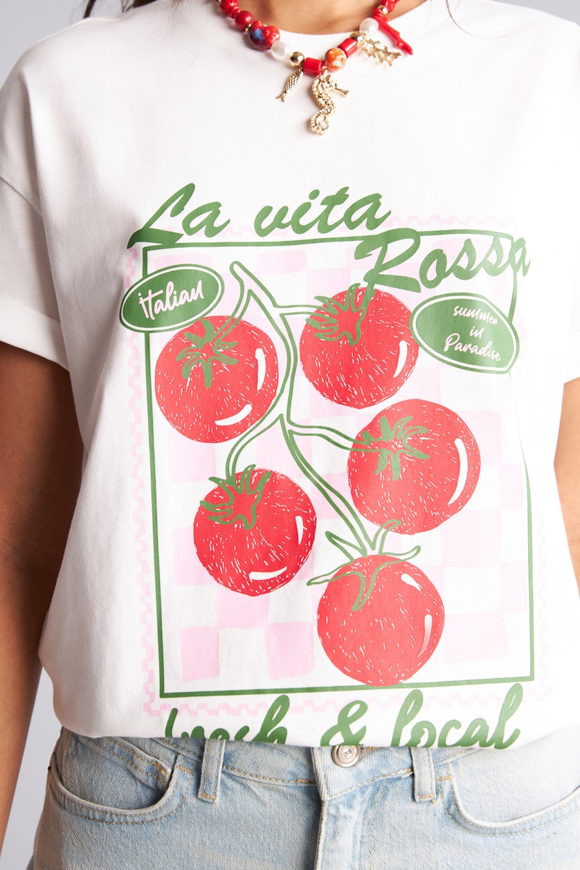 WOMAN White Oversize Fit Short Sleeve T-Shirt