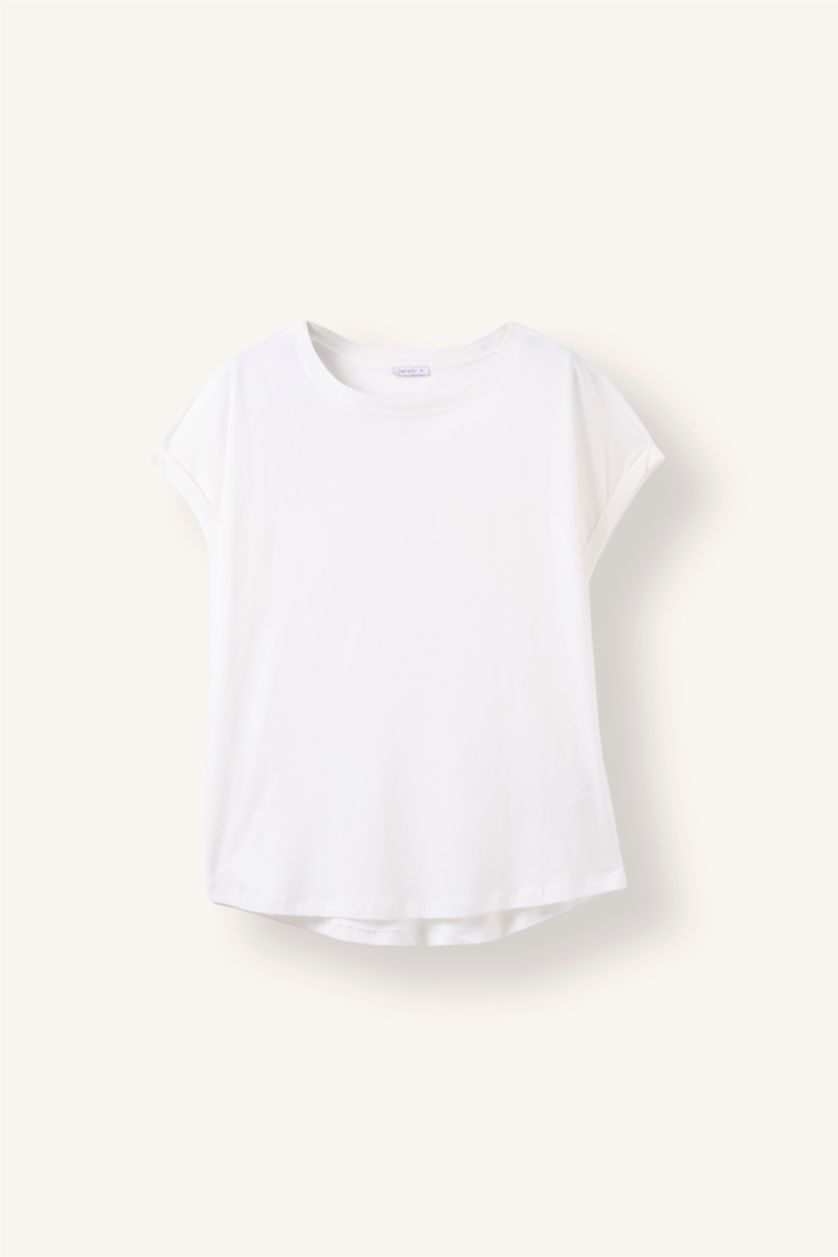 Women Ecru Regular Fit Short Sleeve T-Shirt