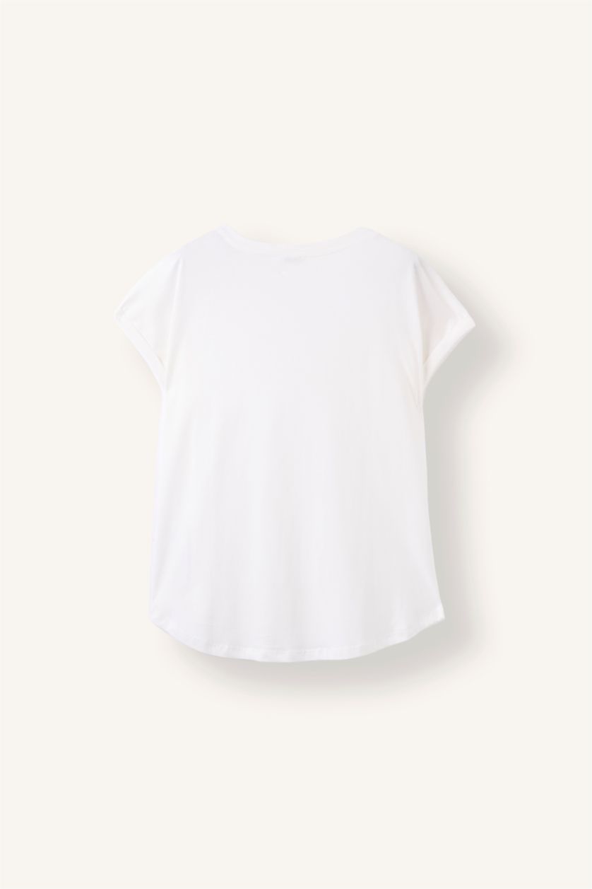 Women Ecru Regular Fit Short Sleeve T-Shirt
