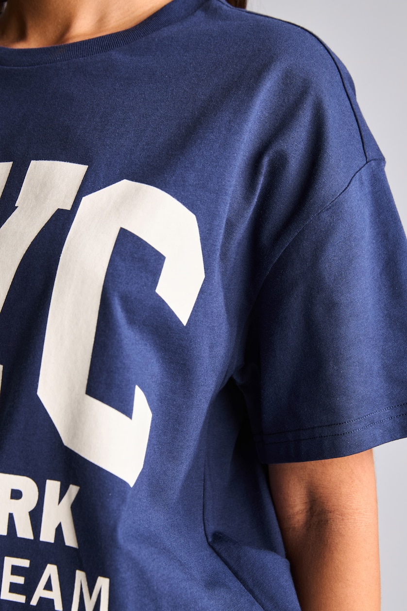 Woman NAVY Oversize Fit Short Sleeve T-Shirt
