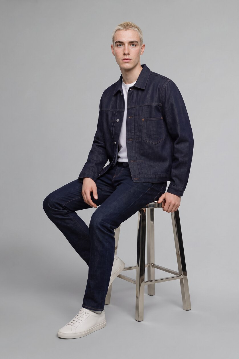 Men Dark Blue Jacket
