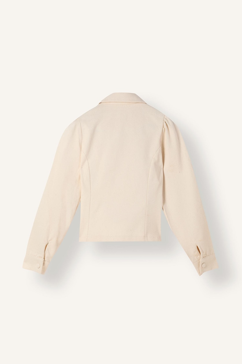 Kadın Doğal Açık Bej Fıtted Gabardin Ceket