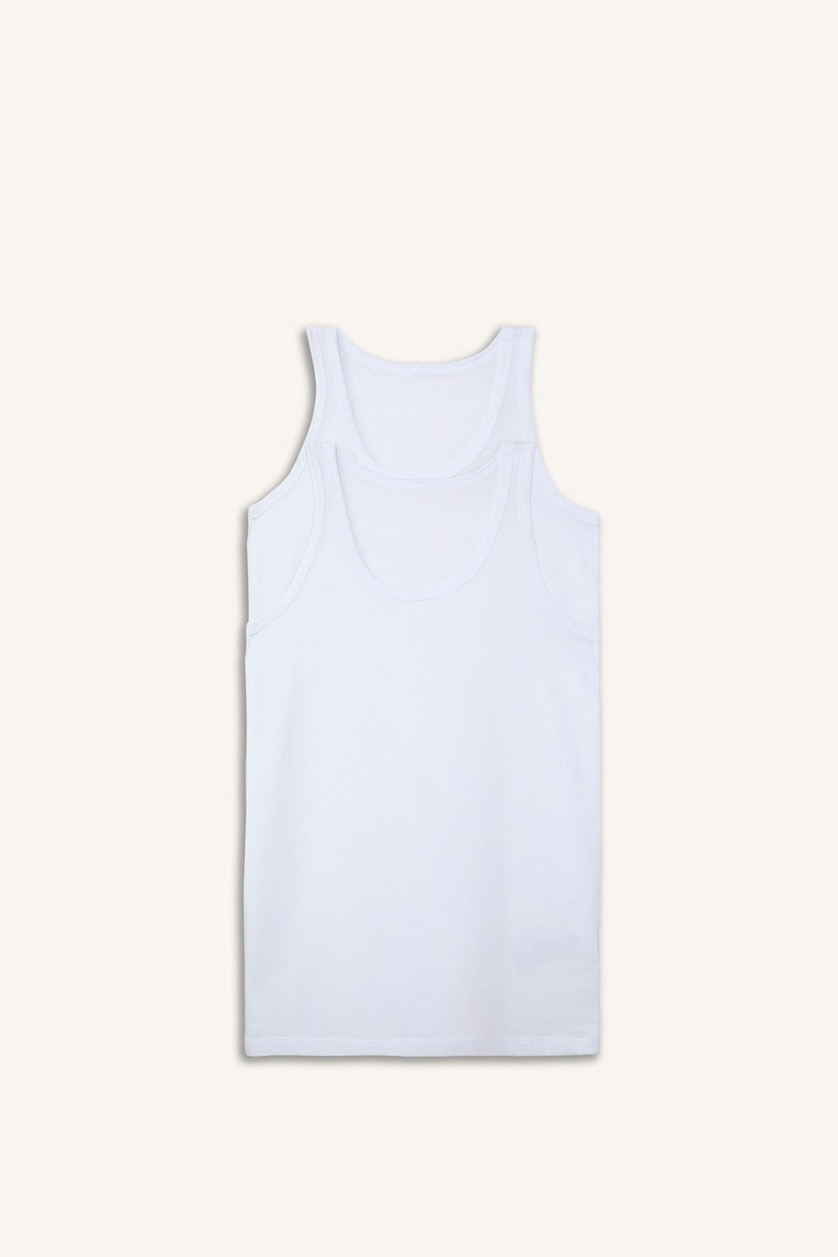 Young Boys - Teen Boys White Boy Cotton 2 Piece Undershirts