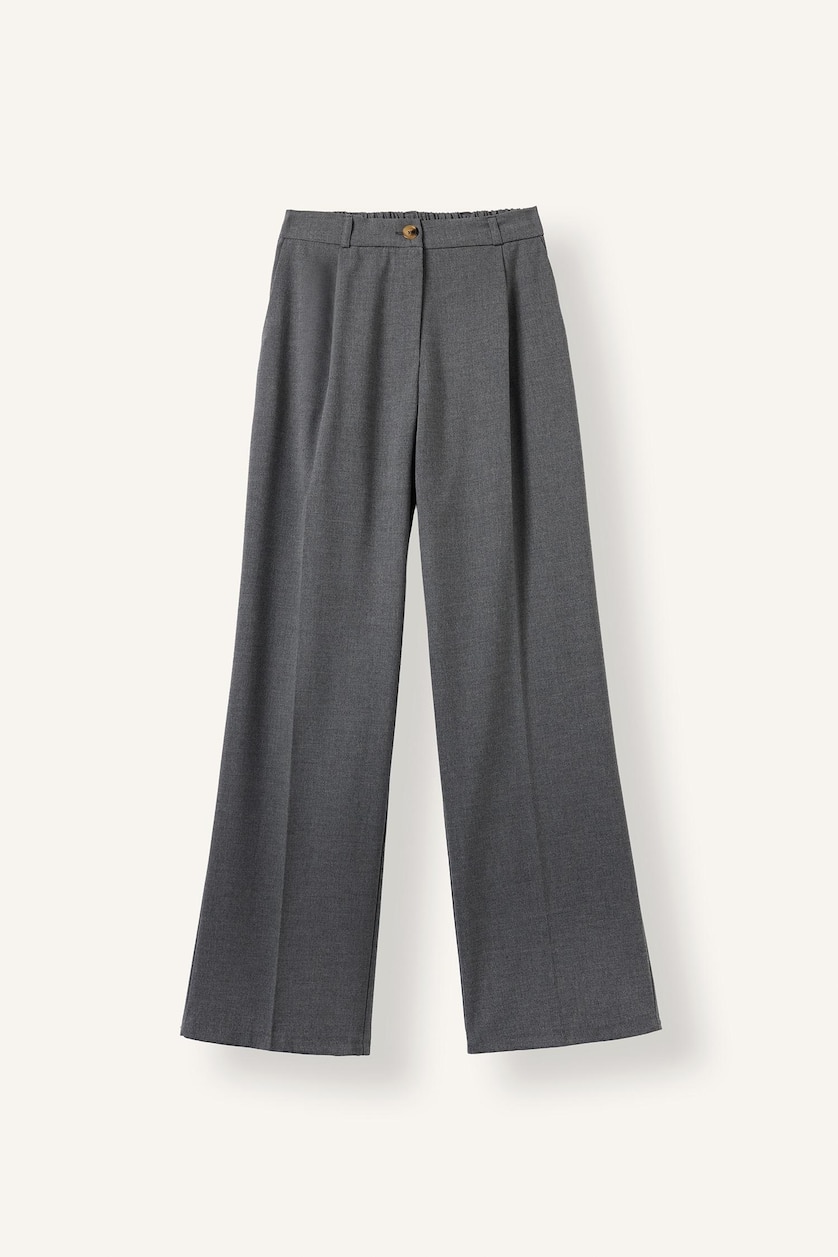 WOMAN Anthracite Straight Fit Pleated Trousers