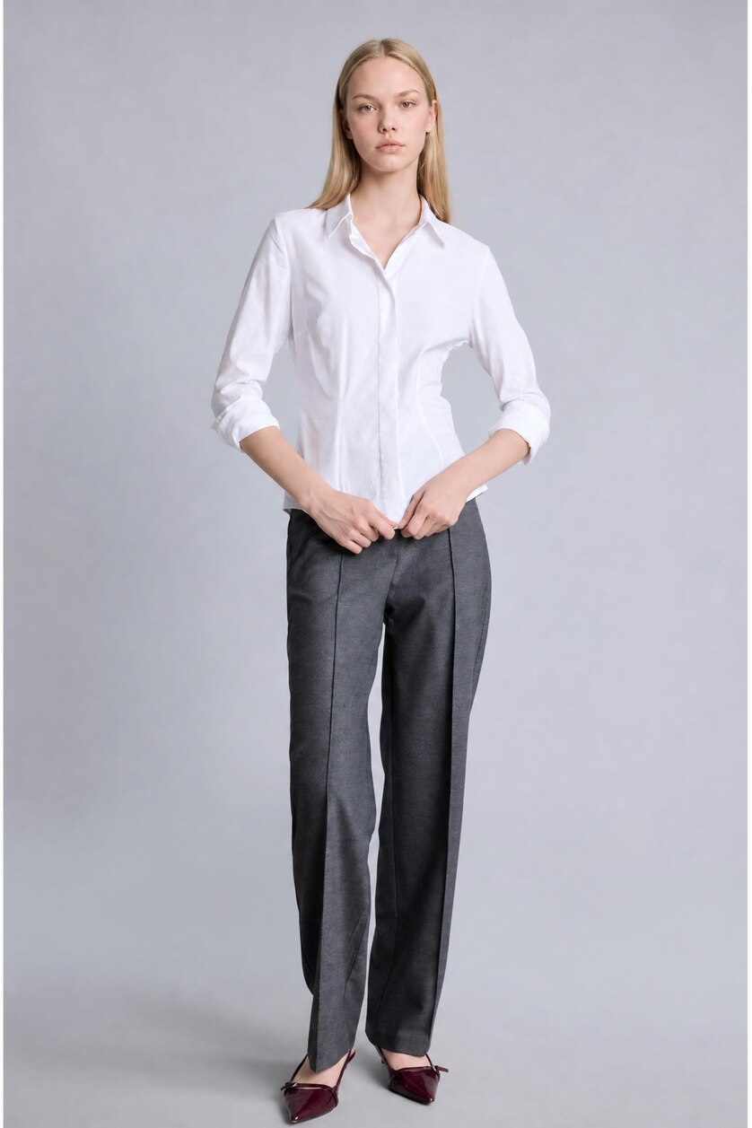 Женщины Антрацит Брюки Wide Leg