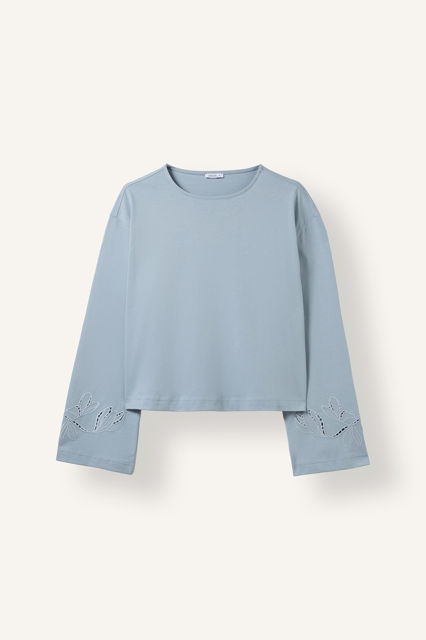 WOMAN Light Blue Long Sleeve T-Shirt