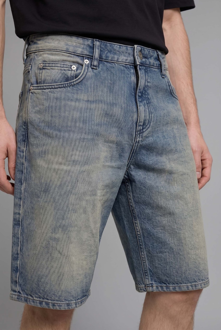 MAN Blue Baggy Fit Denim Bermuda Shorts