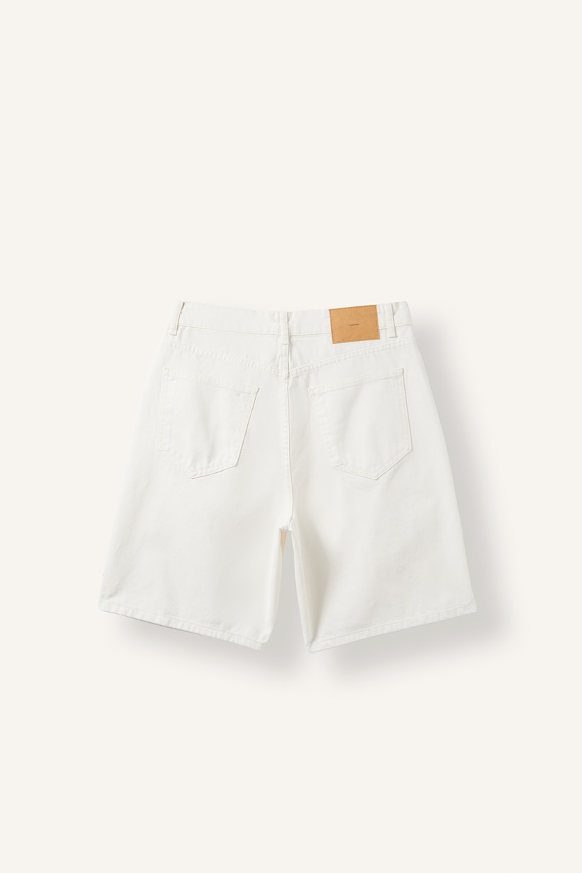 Erkek Beyaz Straıght Fit Denim Şort
