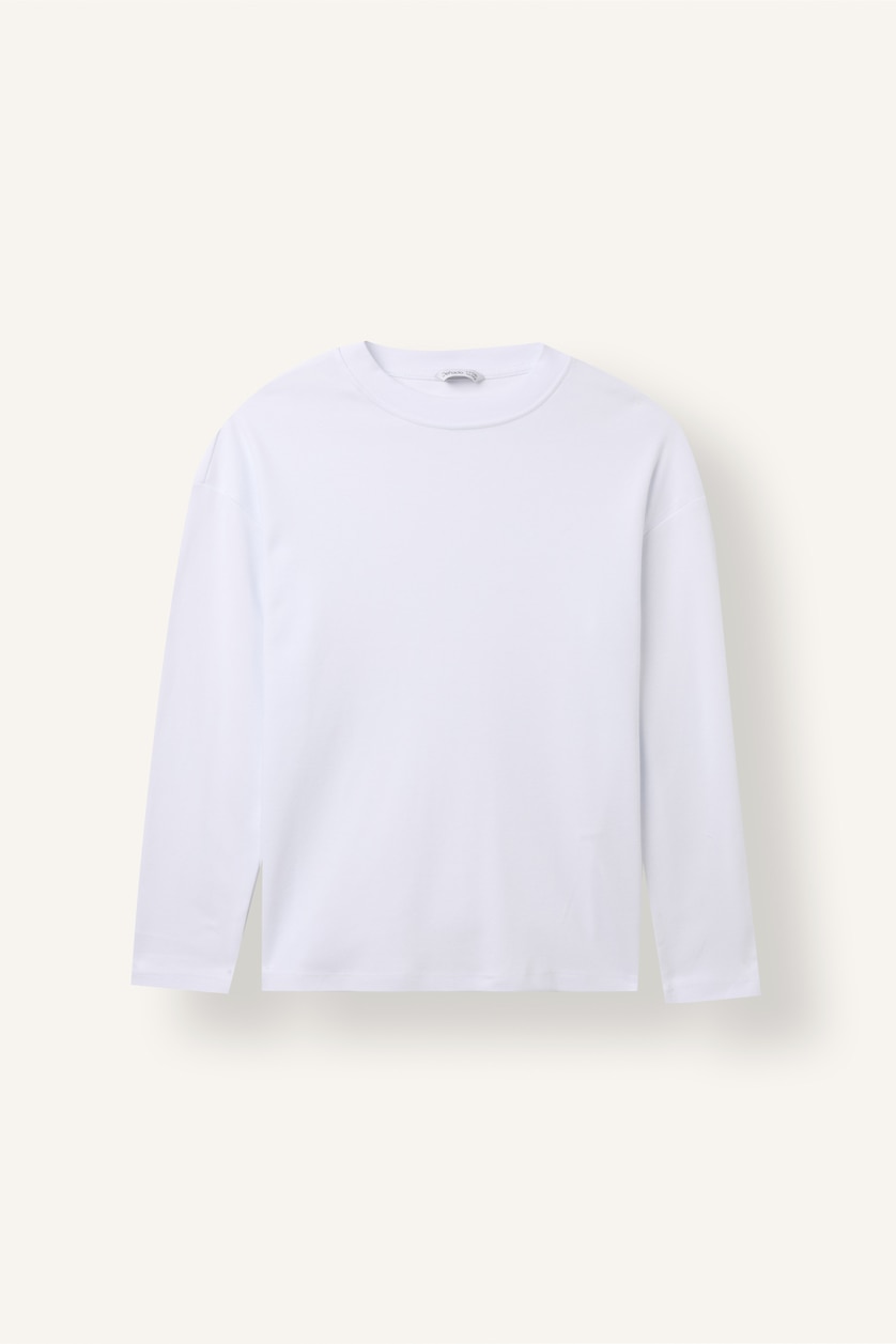 Boys & Teens White Oversize Fit Long Sleeve T-Shirt