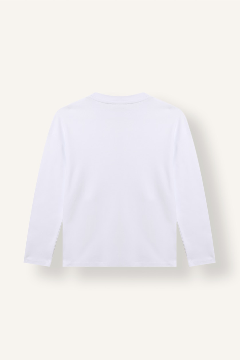 Boys & Teens White Oversize Fit Long Sleeve T-Shirt