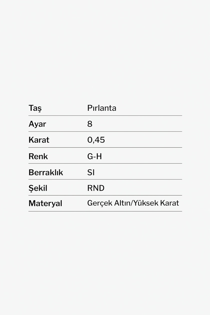 Kadın Gümüş 0,45 Karat Beyaz Altın Pırlanta Yüzük