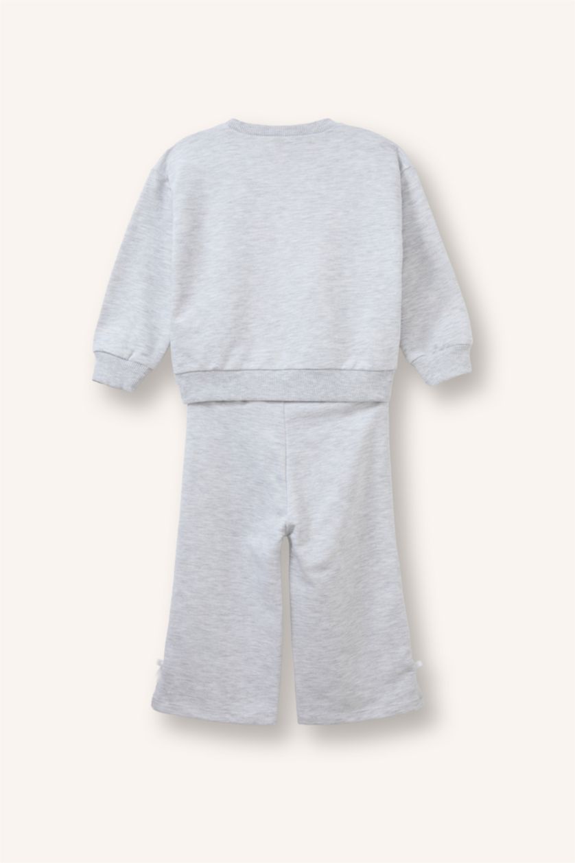 Baby Girls Light Grey Melange 2 piece Relax Fit Set