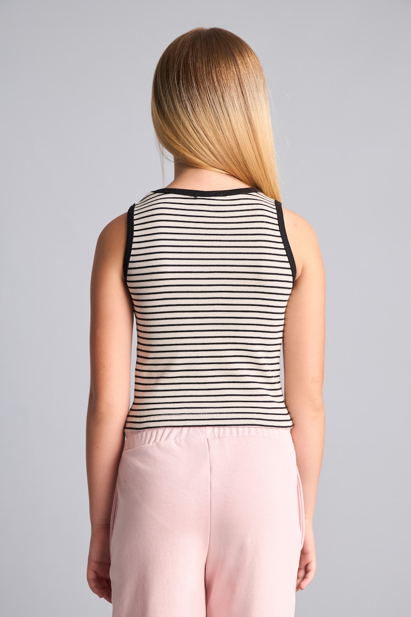 Young Girls - Teen Girls Black Girl Slim Fit Ribana Tank Top