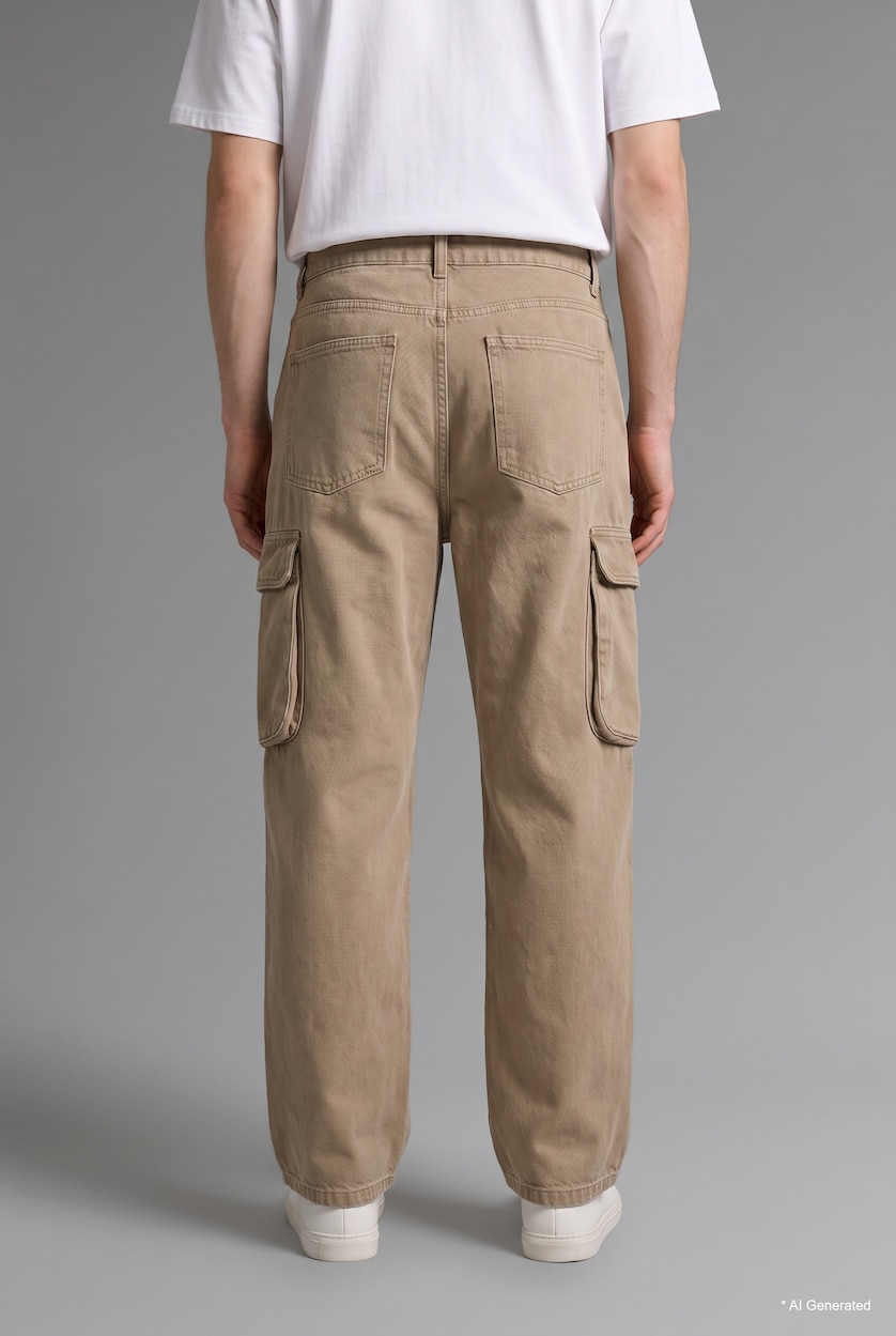 Men Teak Super Baggy Fit High Waist Wide Leg Jeans
