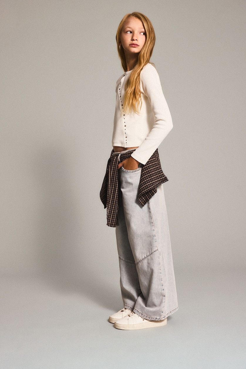 VAJZA & ADOLESHENTE Light Green Girl Wide Straight Leg Jeans