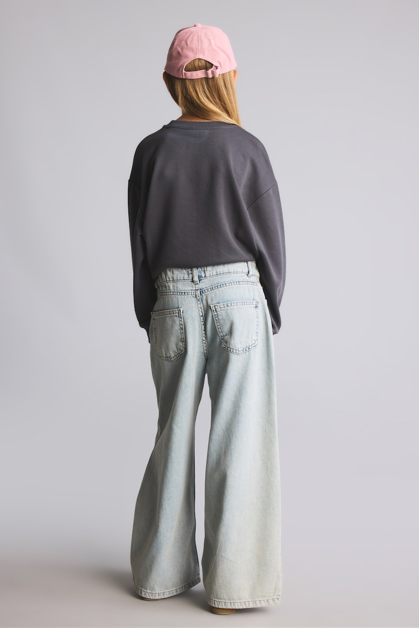 GIRLS & TEENS Light Green Girl Barrel Fit Wide Leg Jeans