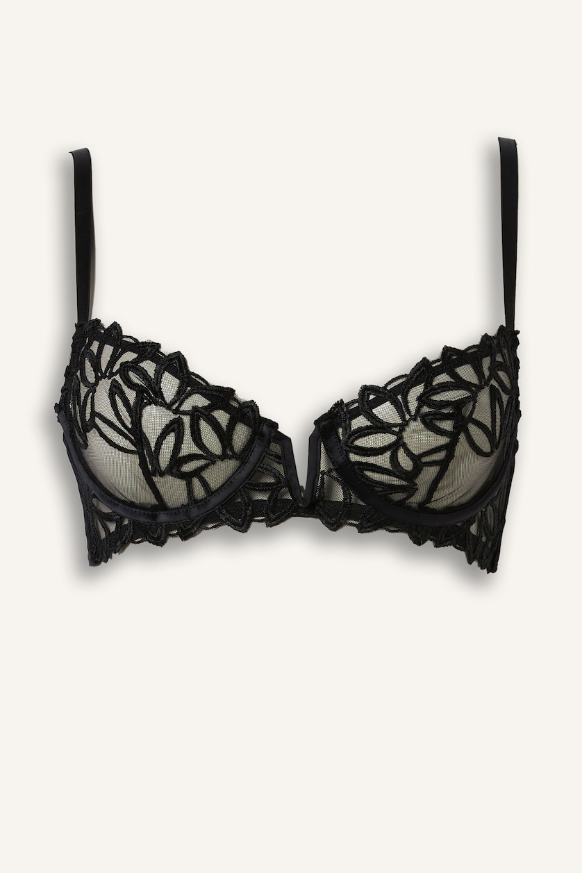 Women Black Fall in Love Bra