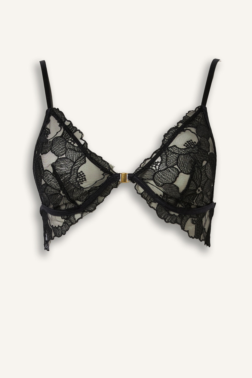 Women Black Fall in Love Bra