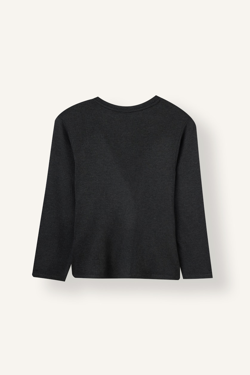 Women Anthracite Melange Relax Fit Long Sleeve T-Shirt