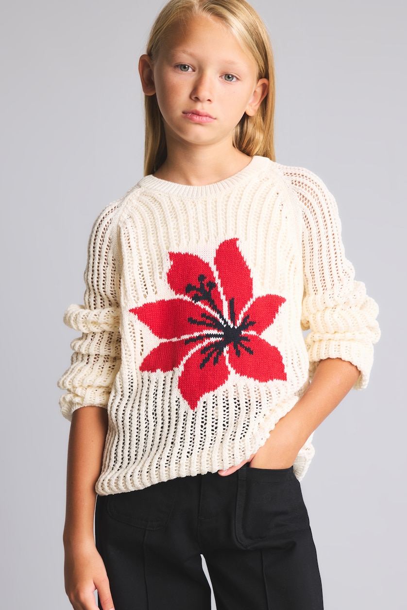 Young Girls - Teen Girls Ecru Girl Regular Fit Crew Neck Pullover