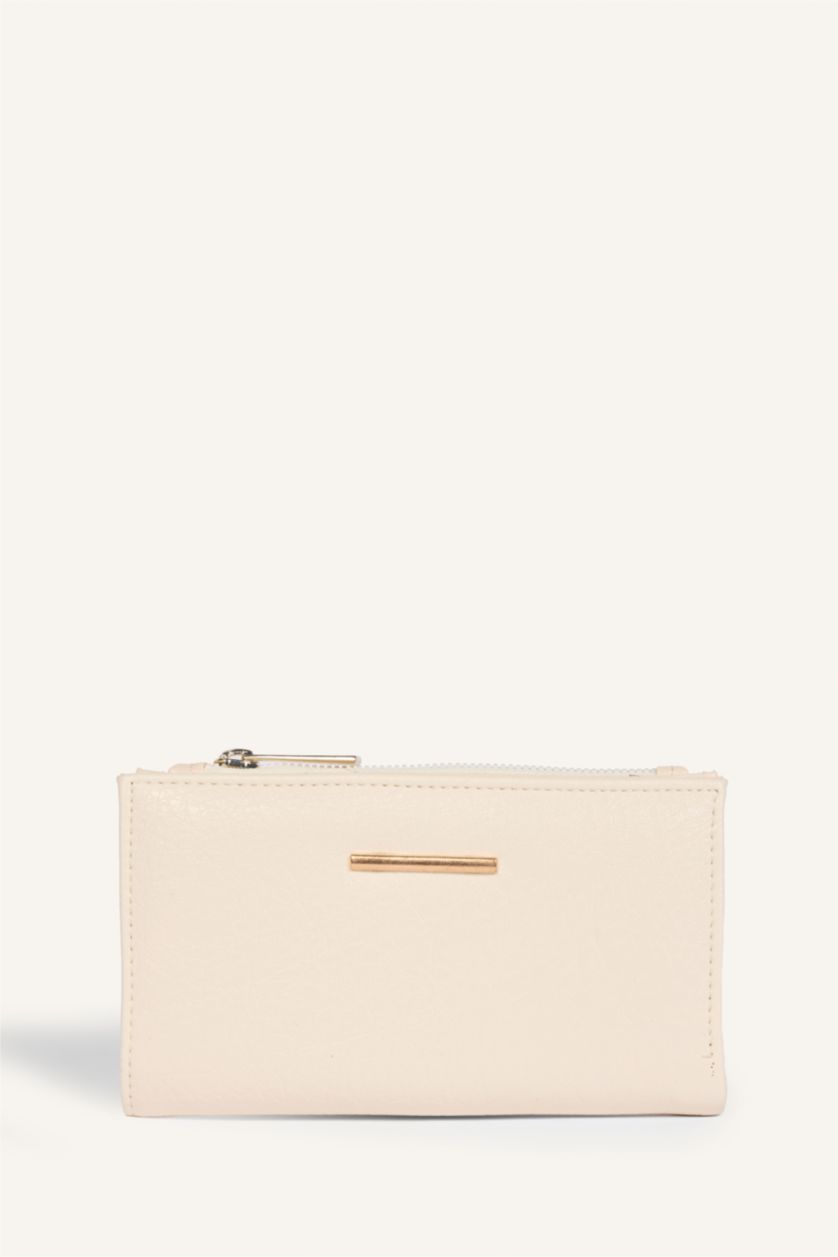 Women Beige Woman Faux Leather Wallets