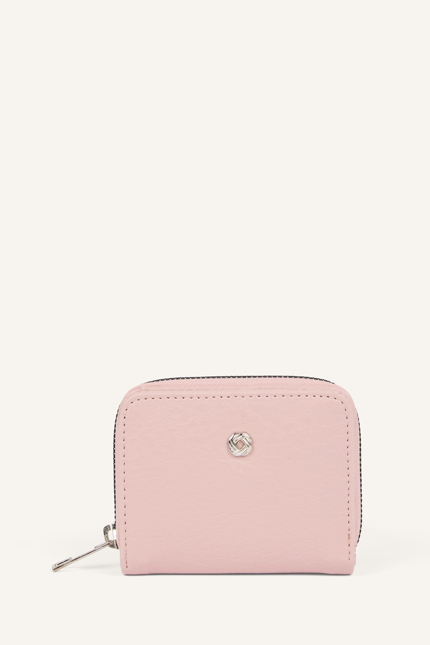Kadın Açık Pembe Suni Deri Fermuarlı Cüzdan