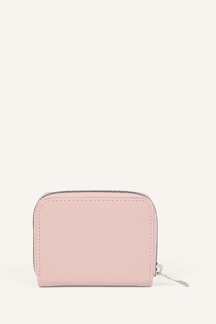Kadın Açık Pembe Suni Deri Fermuarlı Cüzdan