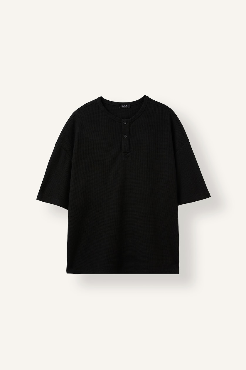 Men Black Slim Fit Short Sleeve T-Shirt