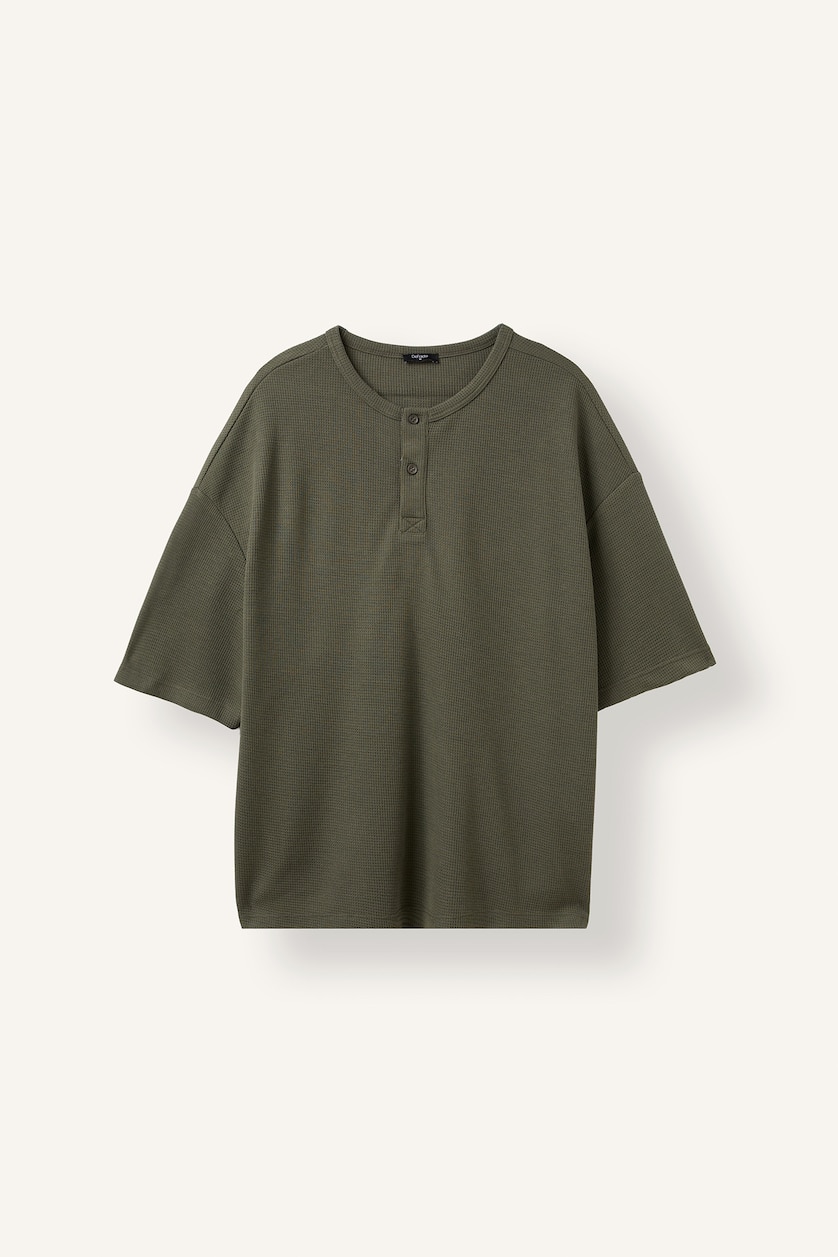 Men Khaki Slim Fit Short Sleeve T-Shirt