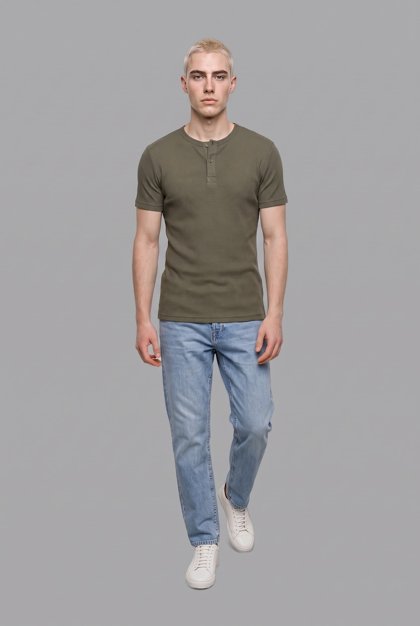 MAN Khaki Slim Fit Short Sleeve T-Shirt