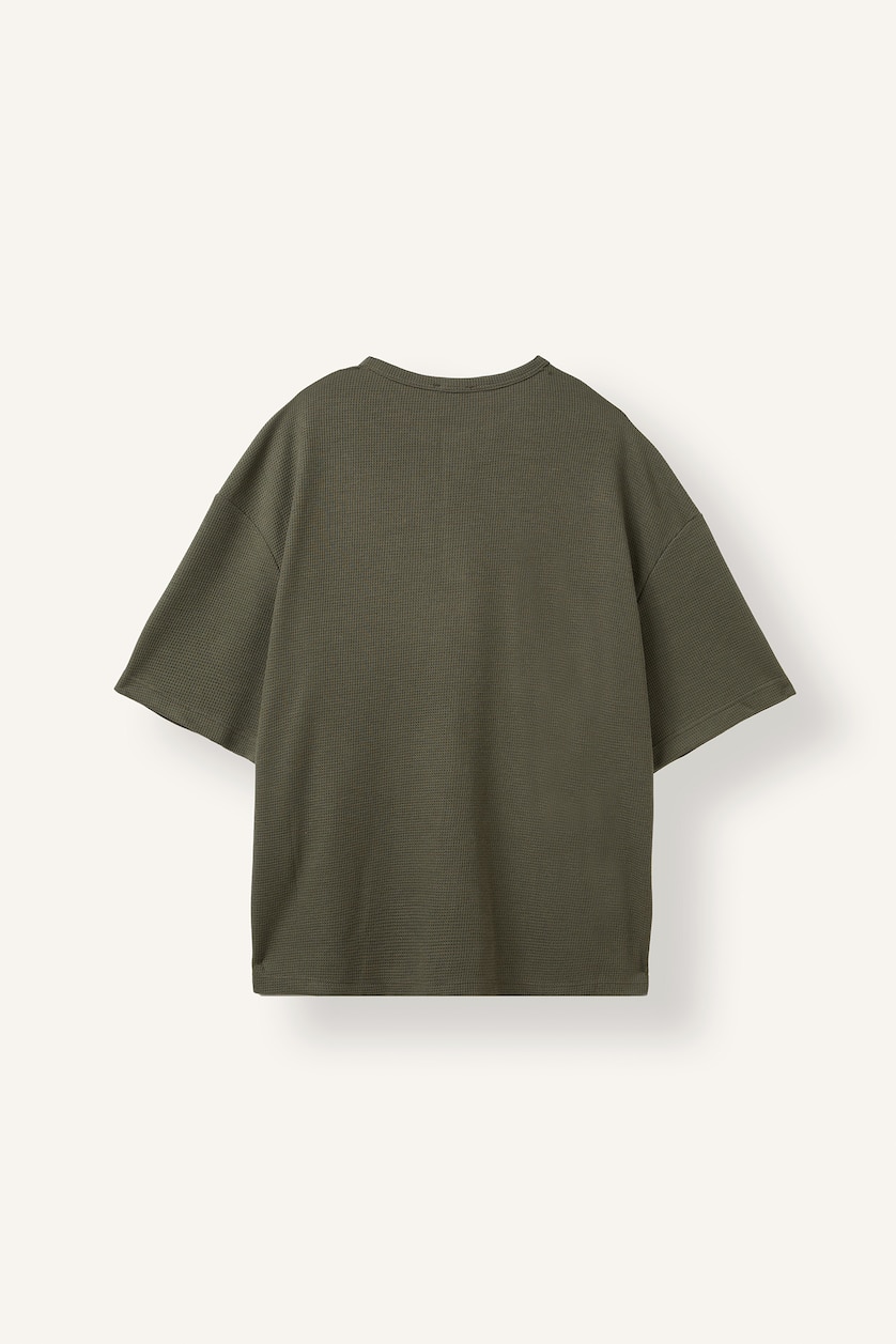 Men Khaki Slim Fit Short Sleeve T-Shirt