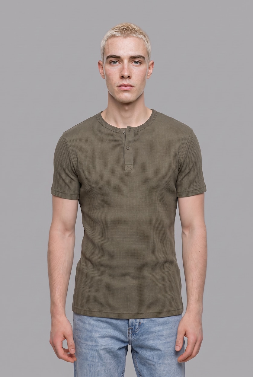 MAN Khaki Slim Fit Short Sleeve T-Shirt