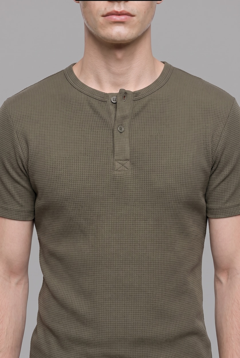 MAN Khaki Slim Fit Short Sleeve T-Shirt