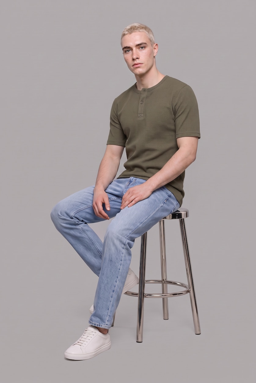 MAN Khaki Slim Fit Short Sleeve T-Shirt