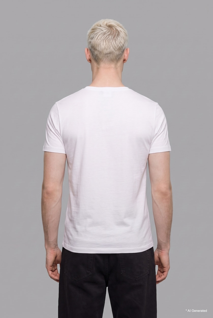 رجال أبيض Slim Fit Basic Waffle Henley Neck Short Sleeve T-Shirt