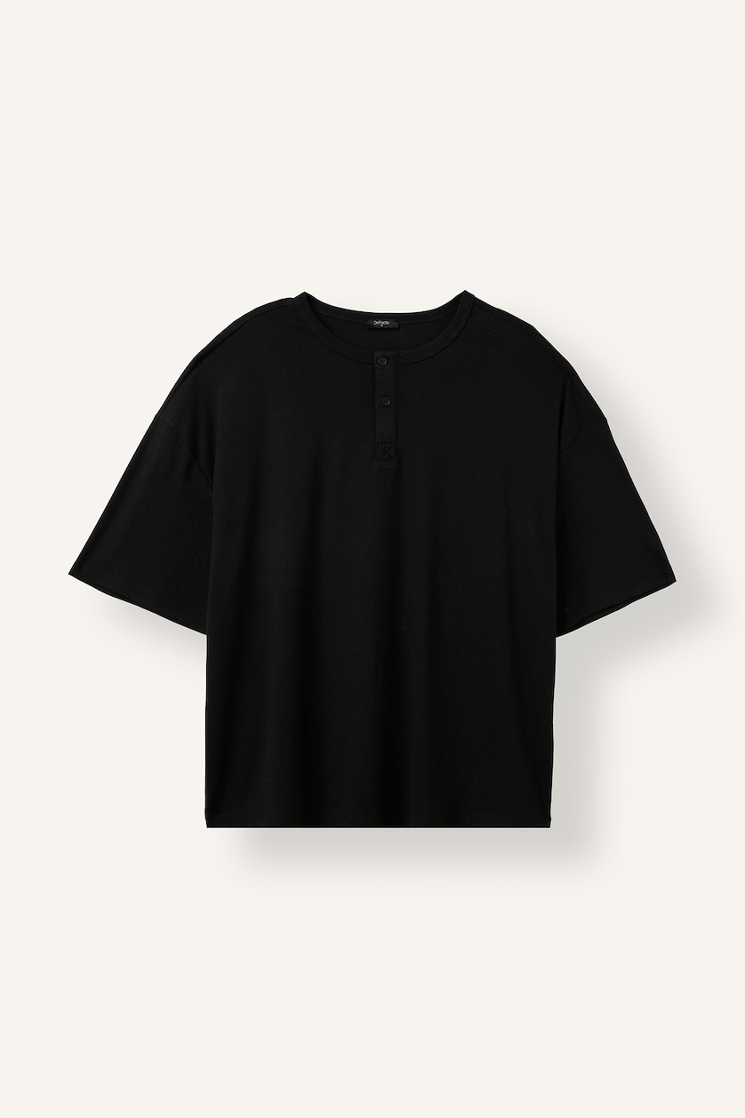 Men Black Boxy Fit Short Sleeve T-Shirt