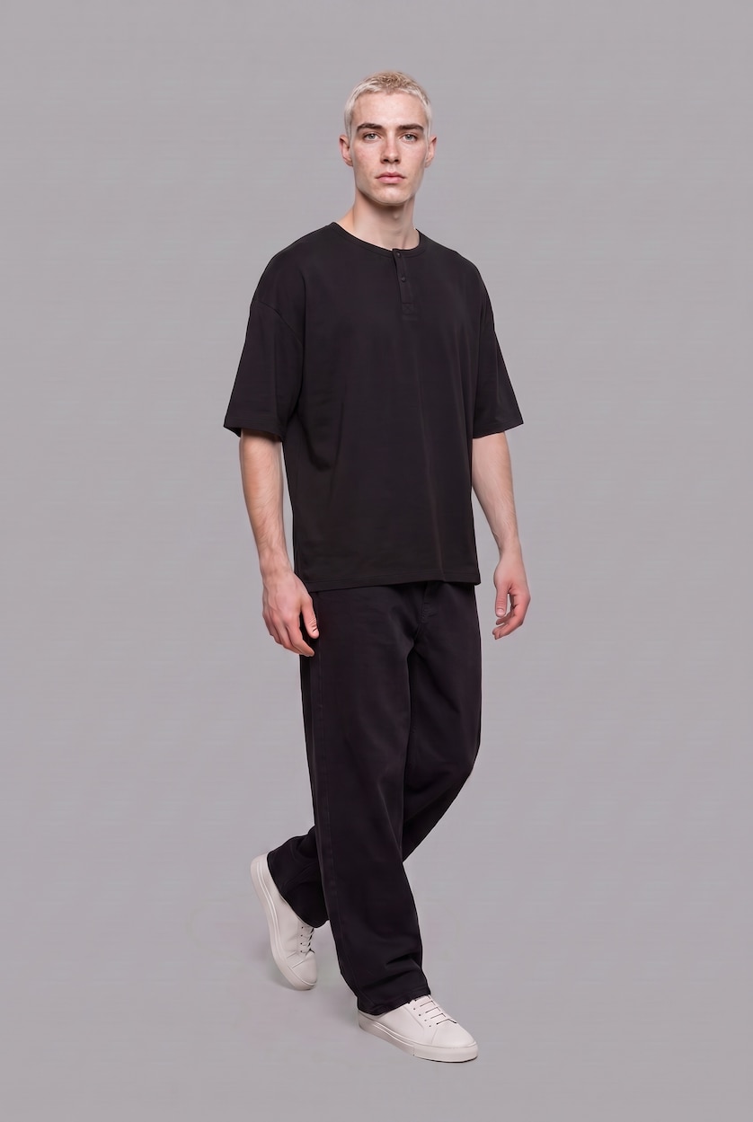 MAN Black Boxy Fit Short Sleeve T-Shirt